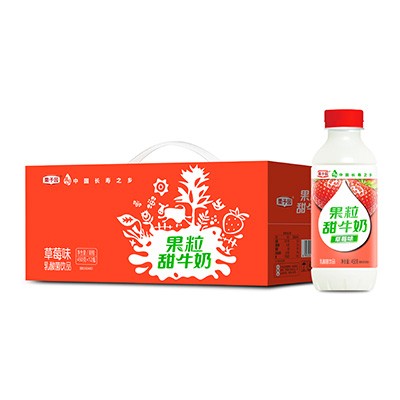 栗子园果粒甜牛奶草莓味